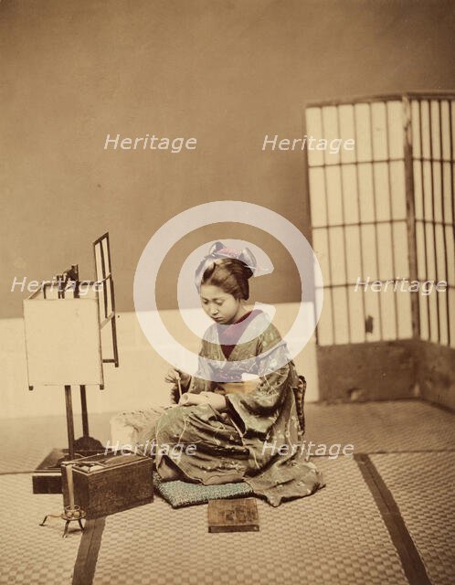 Interior - Young Woman Writing, c1885. Creator: Unknown.