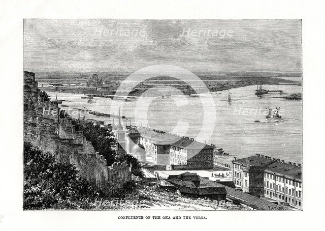 Confluence of the Oka and the Volga, Russia, 1879. Artist: Taylor