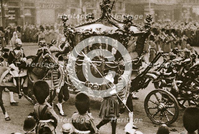 King Edward VII and Queen Alexandra on their way to the State Opening of Parliament, 1900s. Artist: Unknown