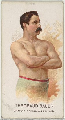 Theobaud Bauer, Greco-Roman Wrestler, from World's Champions, Series 2 (N29) for Allen & G..., 1888. Creator: Allen & Ginter.
