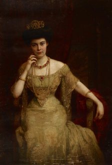 Portrait of Augusta Victoria of Schleswig-Holstein (1858-1921), Wife of Wilhelm II..., 1898. Creator: Felix Ehrlich.