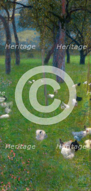 After the rain (Garden with chickens in St. Agatha), 1898. Artist: Klimt, Gustav (1862-1918)