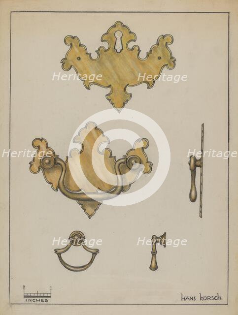 Drawer Pull, c. 1936. Creator: Hans Korsch.