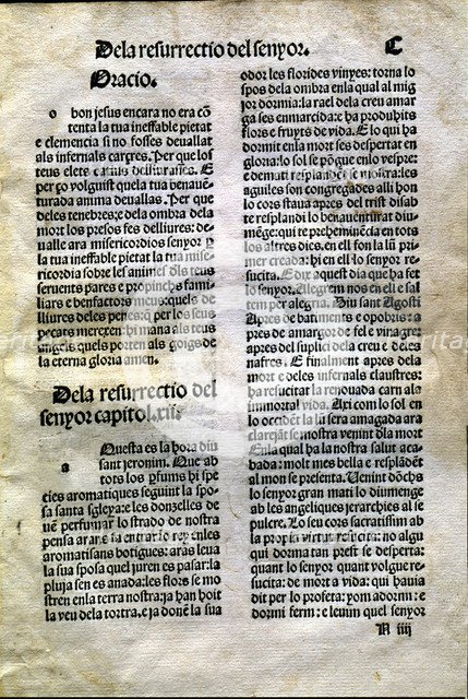 Page from the book 'Lo Quart del Cartoixà' (The Fourth of the Cartoixa), printed in Valencia in 1…