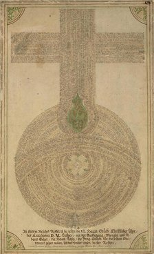 Single Leaf with Lutheran Devotional Design, 1752. Creator: Johann Leonhard Tauber.