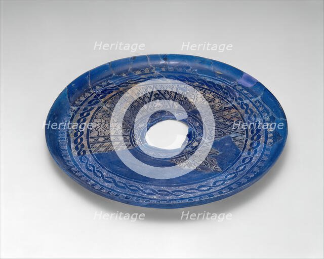 Fragmentary Plate with Engraved Designs, Syria or Iraq, 9th century. Creator: Unknown.