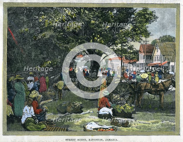 'Street scene, Kingston, Jamaica', c1880. Artist: Unknown