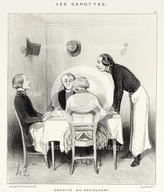 Carotte du Restaurant, 1844. Creator: Honore Daumier.
