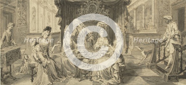 Elegant Society at Round Table, um 1700. Artist: Tidemann, Philip (1657-1705)