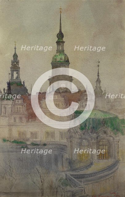 The Zwinger Towers, Dresden, 1898. Creator: Cass Gilbert.