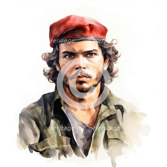 AI IMAGE - Portrait of Che Guevara, 1960s, (2023).  Creators: Heritage Images, Che Guevara.