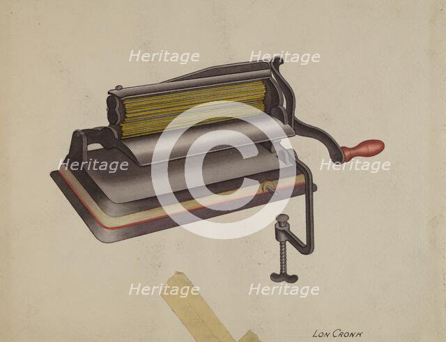 Fluting Iron, c. 1941. Creator: Lon Cronk.