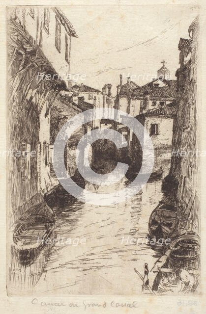 Canal, Venice, 1880-1882. Creator: Otto Henry Bacher.