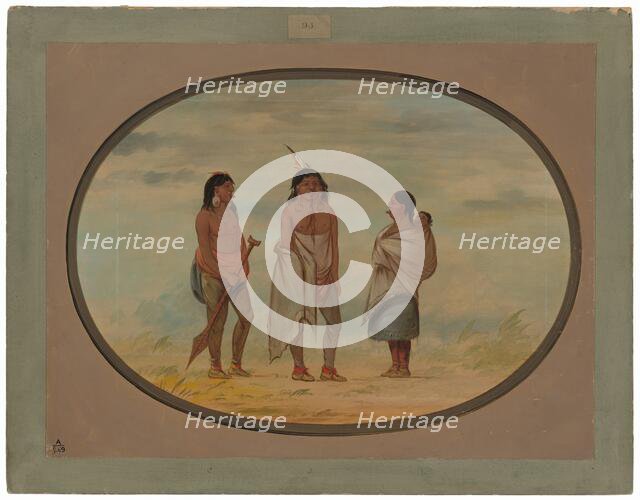 Nayas Indian Chief, His Wife, and a Warrior, 1855/1869. Creator: George Catlin.