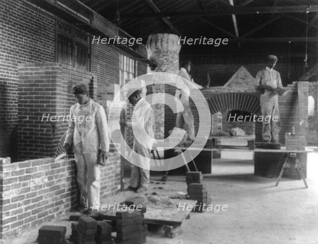 Students in a bricklaying class, Hampton Institute, Hampton, Virginia, 1899. Creator: Frances Benjamin Johnston.