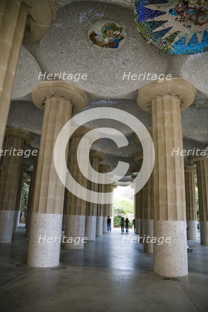 The Room of the Hundred Columns, Park Guell, Barcelona, Spain, 2007. Artist: Samuel Magal