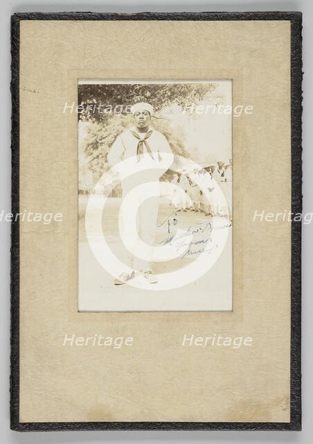 Framed photograph of an unidentified WWI sailor, 1917-1918. Creator: Unknown.