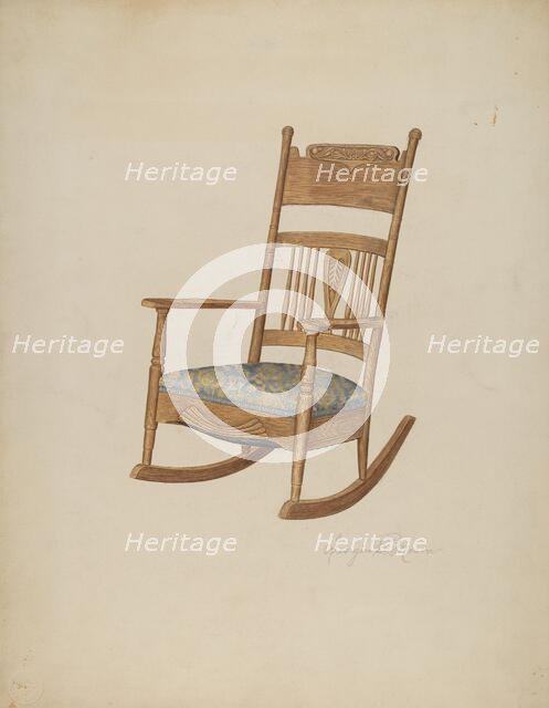 Rocking Armchair, c. 1940. Creator: Georgine E. Mason.
