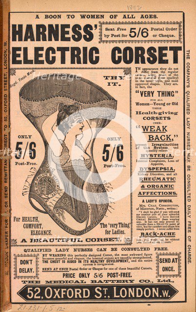 Harness Electropathic belt, 1892. Artist: Unknown