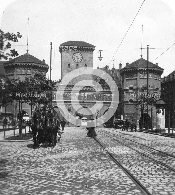 Isartor (Isar Gate), Munich, Germany, c1900s.Artist: Wurthle & Sons