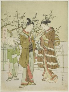 Giving a Light by the Garyubai Plum Tree, c. 1767/68. Creator: Suzuki Harunobu.