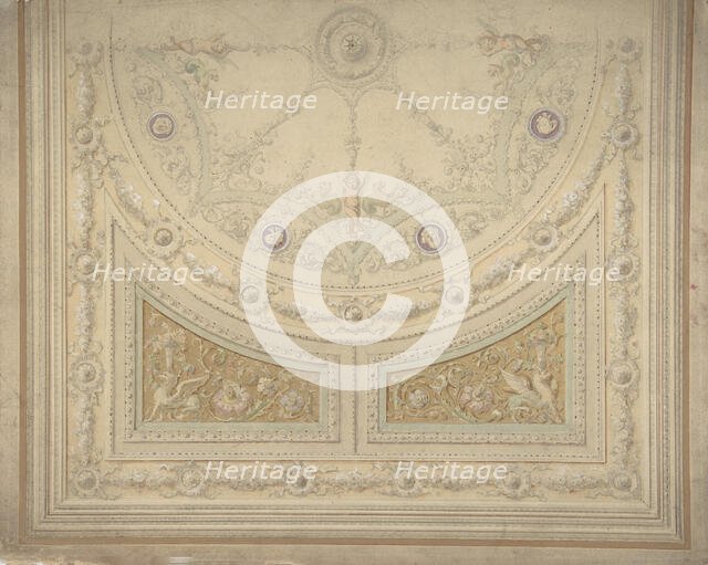 Ceiling Design, Half of a Circle, 19th century. Creator: Anon.