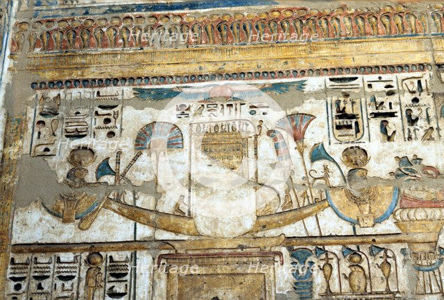 Painted wall relief, Temple of Rameses III, Medinet Habu, Egypt, 12th century BC. Artist: Unknown