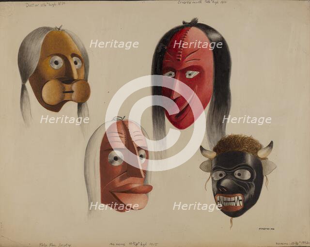 Masks, 1938. Creator: Louis Plogsted.