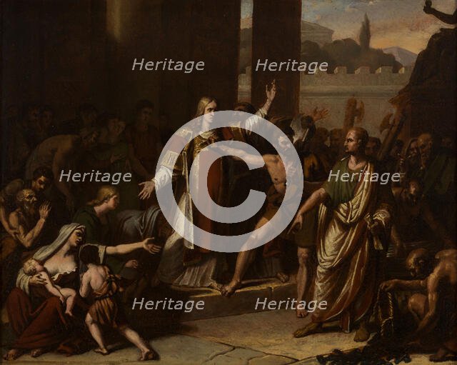 Sketch for the church of Saint-Laurent : St Laurence's martyrdom, c.1817.  Creator: Pierre-Félix Trézel.