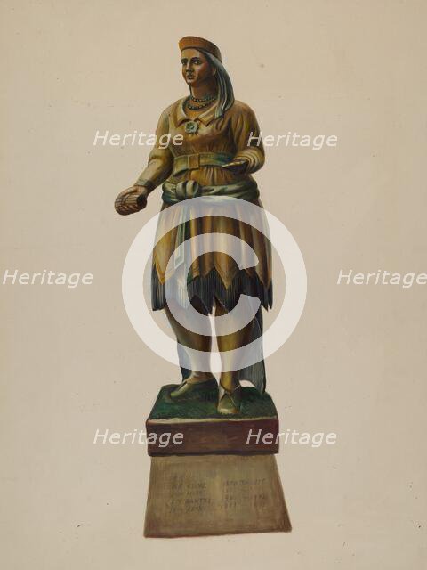 Cigar Store Indian, c. 1937. Creator: Walter Hochstrasser.