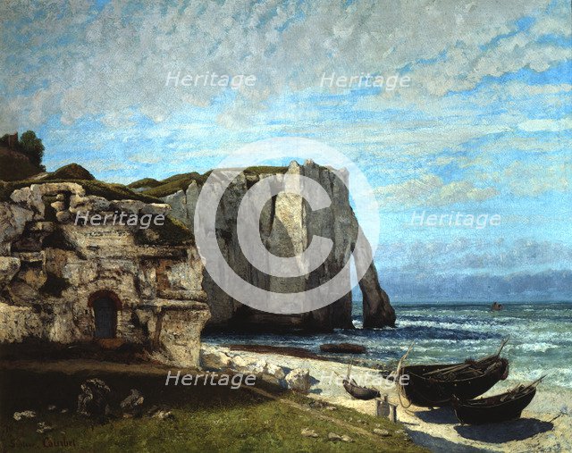 'The Cliffs of Etretat after a Thunderstorm', 1870.  Artist: Gustave Courbet