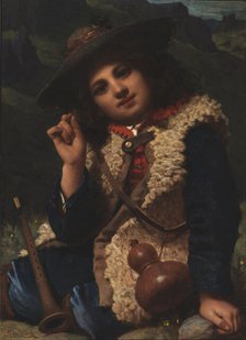 Italian Boy in Sheepskin Jacket, ca. 1855. Creator: Pierre-Louis-Joseph de Coninck.