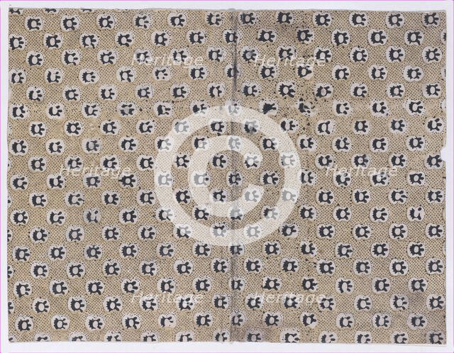 Book cover with overall dot and abstract pattern, 19th century. Creator: Anon.