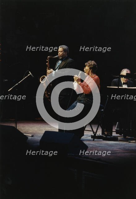 Ella Fitzgerald and Frank Foster, Royal Albert Hall, London, 1990. Creator: Brian Foskett.