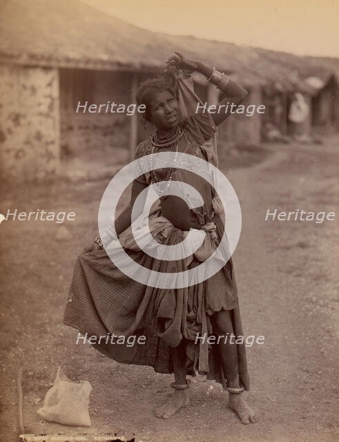 [A Gypsy Dancing-Girl, Kathiawar], ca. 1915. Creator: E. Taurines.