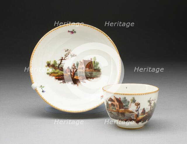 Cup and Saucer, Oude Amstel, 18th century. Creator: Amstel Porcelain Factory.