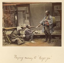 Paying money to kago-ya, about 1873-1883. Creator: Shinichi Suzuki I.