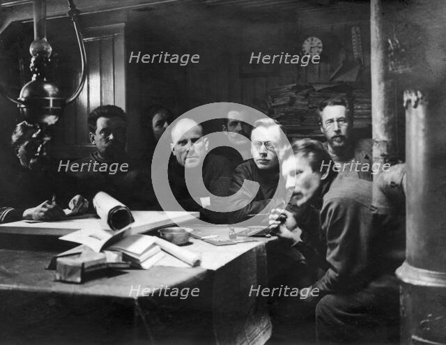 In the Mess-Room of the Ship "Saint Martyr Foka", 1913. Creator: Unknown.