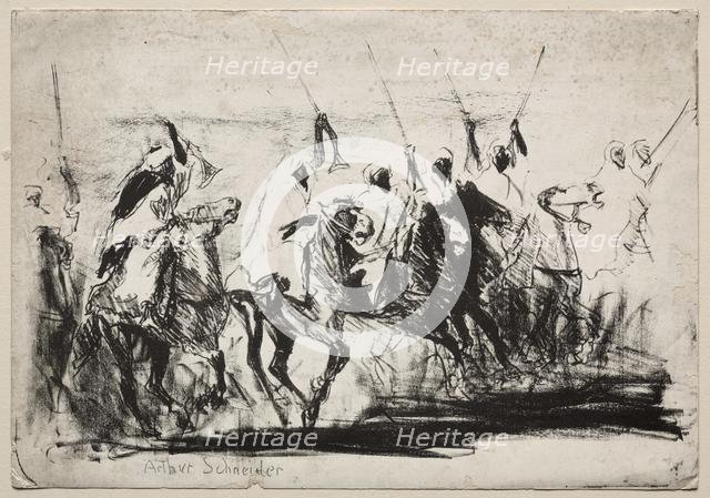 Moorish Lancers, Fantasia, c. 1900. Creator: Arthur E. Schneider.