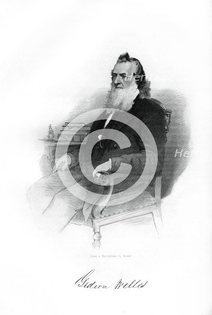 Gideon Welles, US Secretary of the Navy from 1861 to 1869, 1862-1867. Artist: Unknown