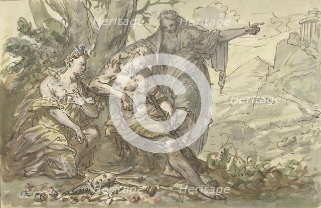 Hercules at the crossroads, 1677-1755. Creator: Elias van Nijmegen.