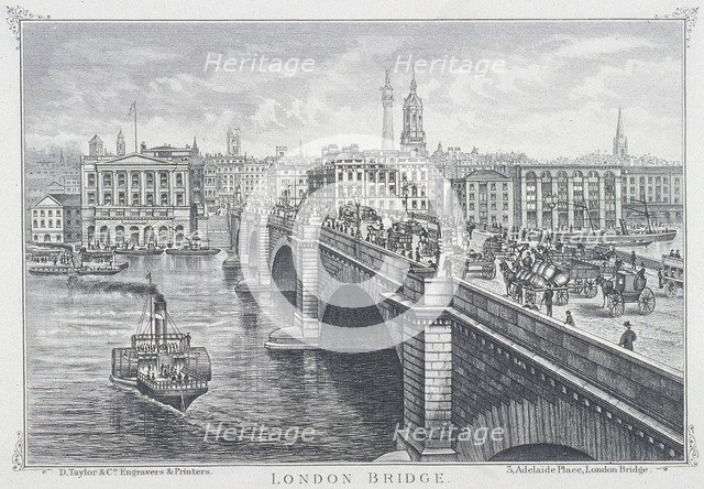 London Bridge (new), London, c1850. Artist: D Taylor & Co