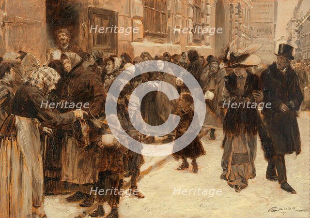 Feeding the Poor, 1911. Creator: Gause, Wilhelm (1853-1916).
