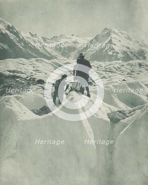 On the Hochstetter Glacier, 1920s. Creator: Harry Moult.