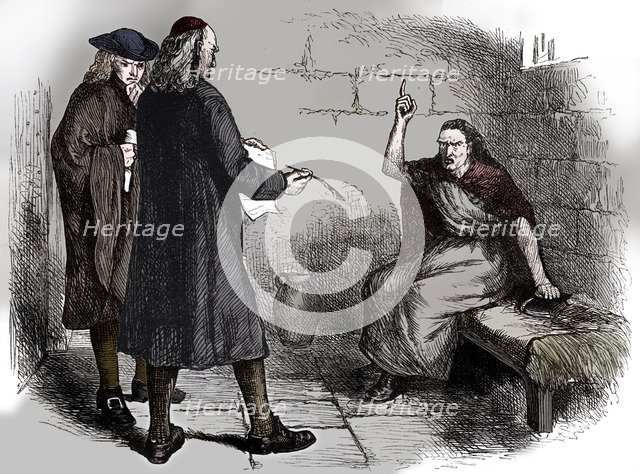 Martha Corey and her prosecutors, Salem, Massachusetts, c1692 (c1880). Artist: Unknown.