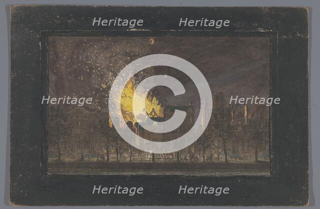 View of the fire in the Schouwburg in Amsterdam on May 11, 1772, (1772-1799).  Creator: Anon.
