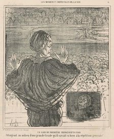 Un soir de première représentation, 19th century. Creator: Honore Daumier.