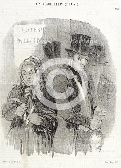 Une Loterie Philantropique., 1845. Creator: Honore Daumier.