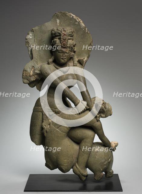 Durga Destroying the Buffalo Demon, 800s-900s. Creator: Unknown.