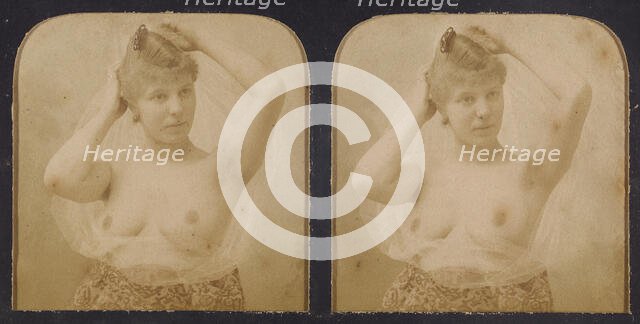 Woman with hands over head, breasts exposed, 1855-1860. Creator: Unknown.